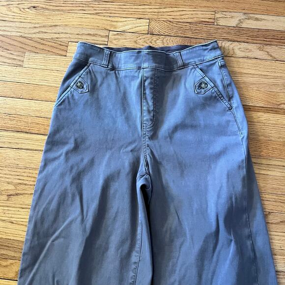 SPANX Pants Womens Medium Stretch Twill Cropped Wide Leg Khaki 20312R ** - Picture 2 of 13